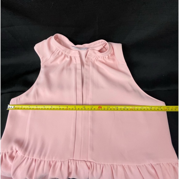 Amanda Uprichard Blush Pink Peplum Top Sz L - Picture 6 of 9